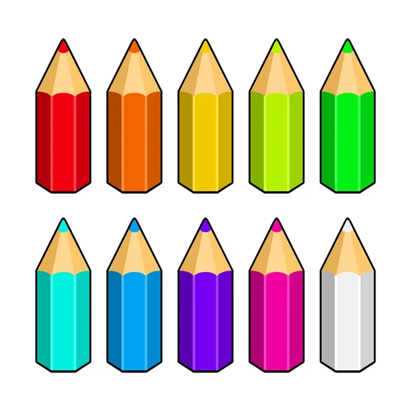 Jeu de crayons de couleur — Image vectorielle