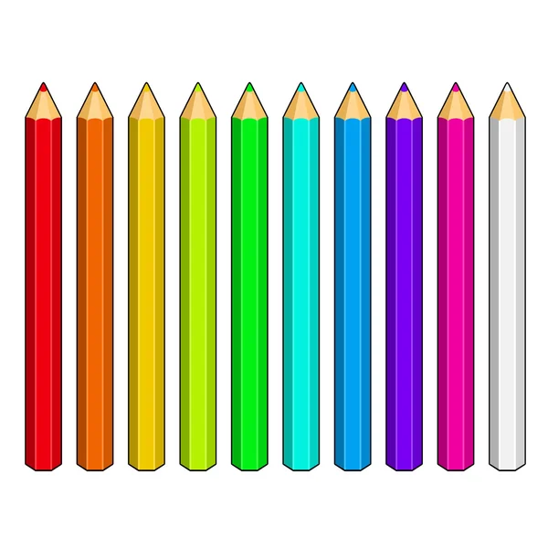 Набір кольорових олівців — стоковий вектор