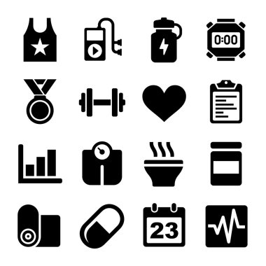 Sağlık ve Fitness Icons set