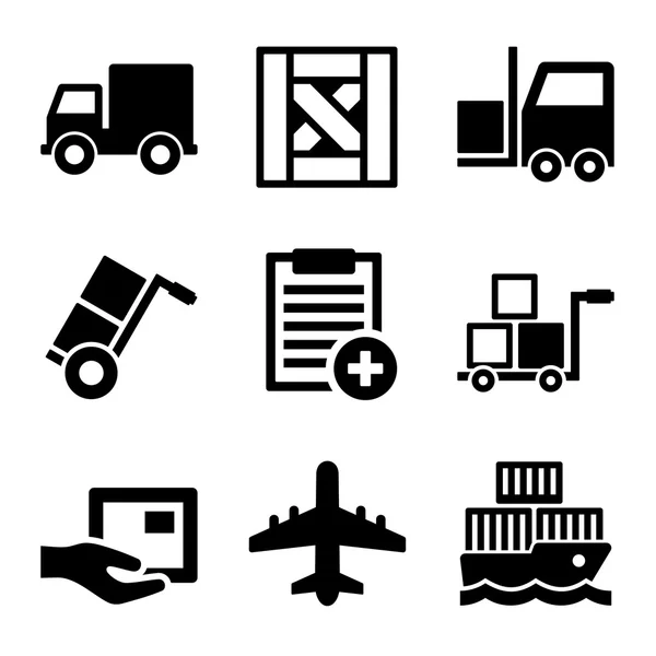 Shipping, Cargo, Warehouse and Logistic Icons Set. Vector — Stock Vector