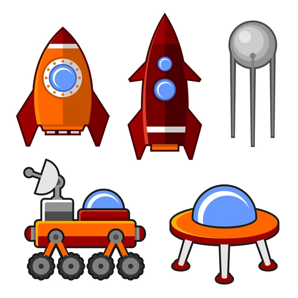 Spaceships Icons Set — Stock Vector