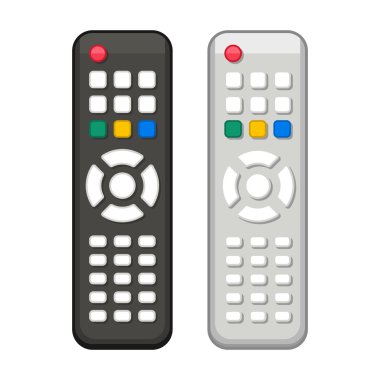 Siyah ve beyaz tasarım TV uzaktan kumanda. Vektör
