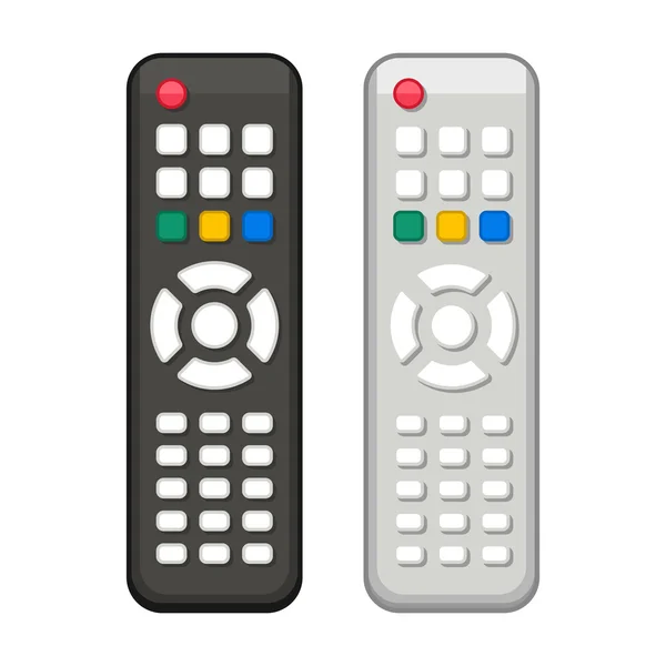 Control remoto de TV en blanco y negro. Vector — Archivo Imágenes Vectoriales