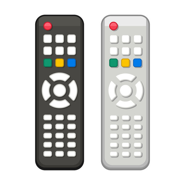 TV Remote Control in Black and White Design. Vector