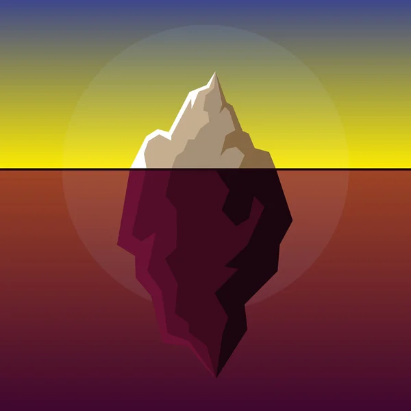 Iceberg em Sunset Atlantic Background Vector — Vetor de Stock