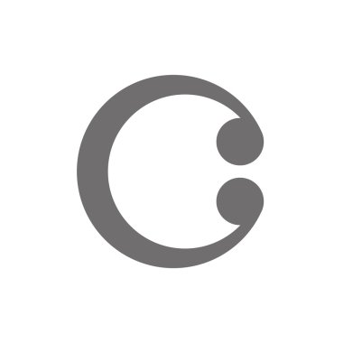 C harfi Logo kavramı simge. Vektör