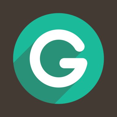 G harfi Logo düz simge stil. Vektör