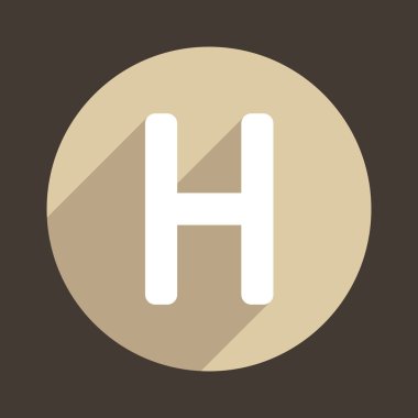 H harfi Logo düz simge stil. Vektör