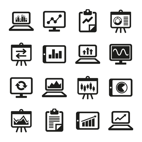 Einfache Diagramme und Diagramme Symbole gesetzt. Vektor — Stockvektor