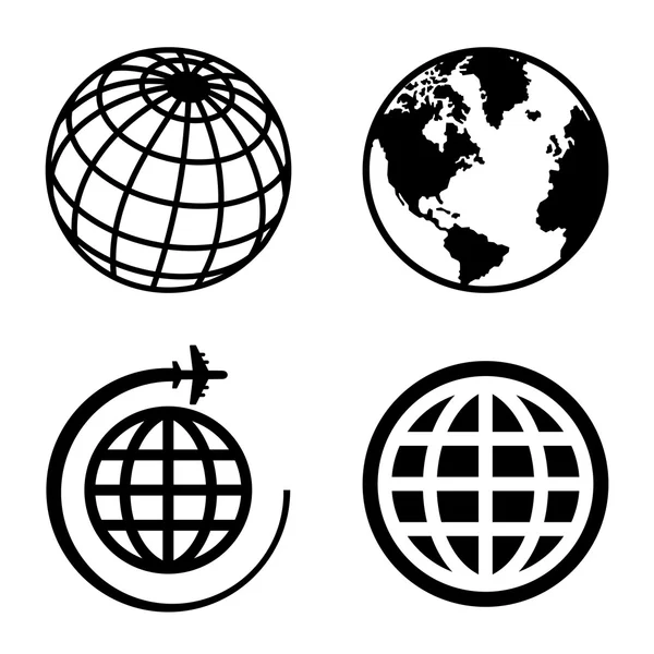 Earth Globe Icons Set. — Stock Vector