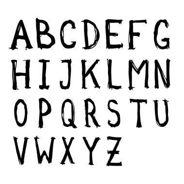 Watercolor Hand Written Alphabet. ABC Painted Font Letters.  clipart