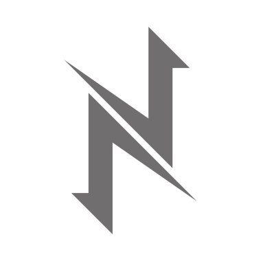 N harfi Logo kavramı simge. Vektör