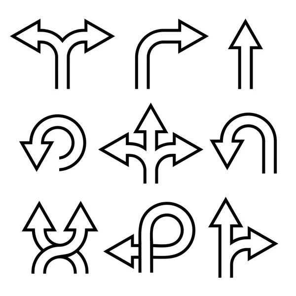 Flechas iconos conjunto . — Vector de stock