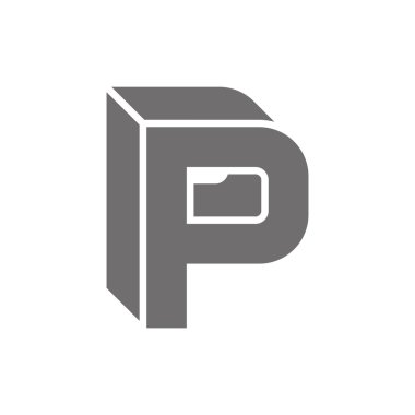 P harfi Logo kavramı simge. Vektör