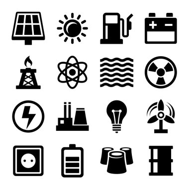 Elektrik enerji ve güç Icons Set