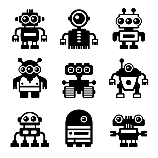 Juego de iconos de robot — Vector de stock