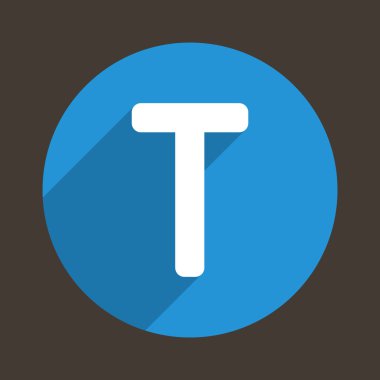 Mektup T Logo düz simge stil. Vektör