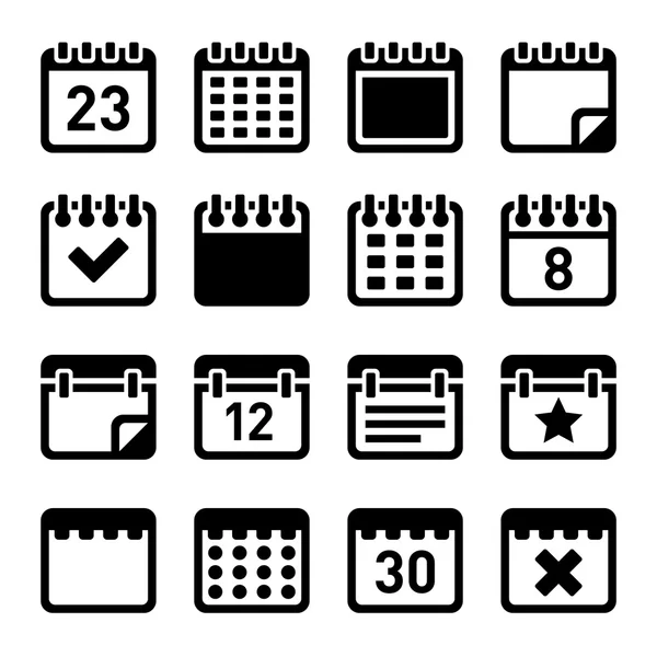 Conjunto de ícones de calendário —  Vetores de Stock