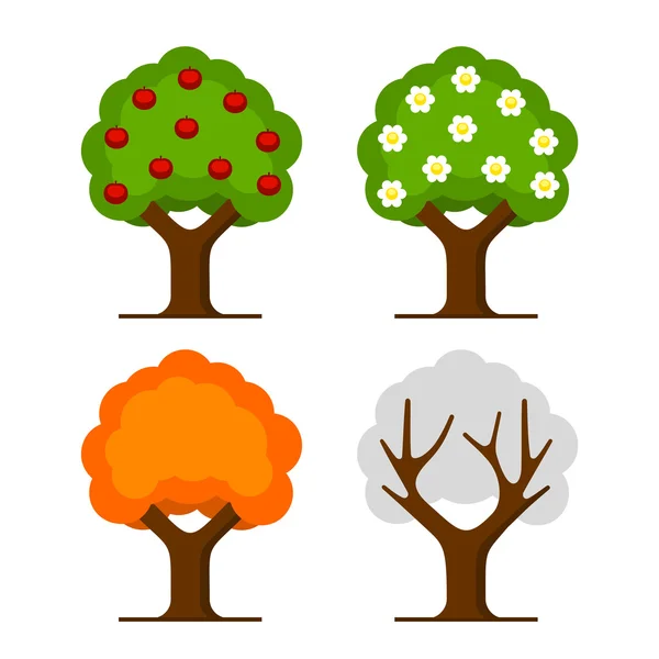 Apple Tree Set — Stock Vector