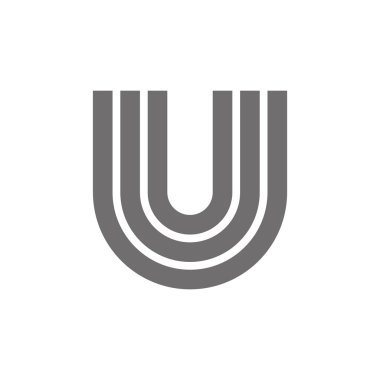 U harfi Logo kavramı simge. Vektör