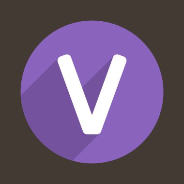 Harf V Logo düz simge stil. Vektör