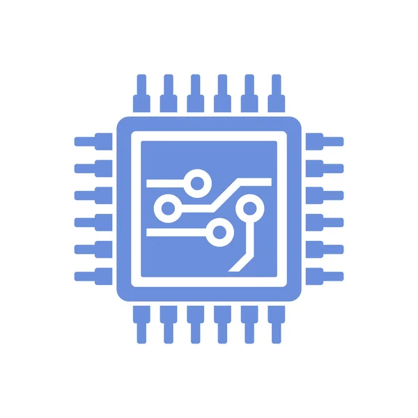 Icono de CPU de estilo plano. Vector — Archivo Imágenes Vectoriales