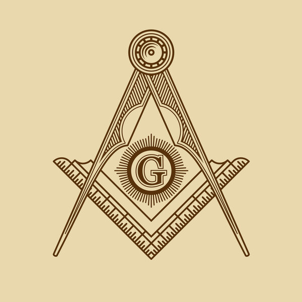 Masonic Freemasonry Emblem Icon Logo. Vector