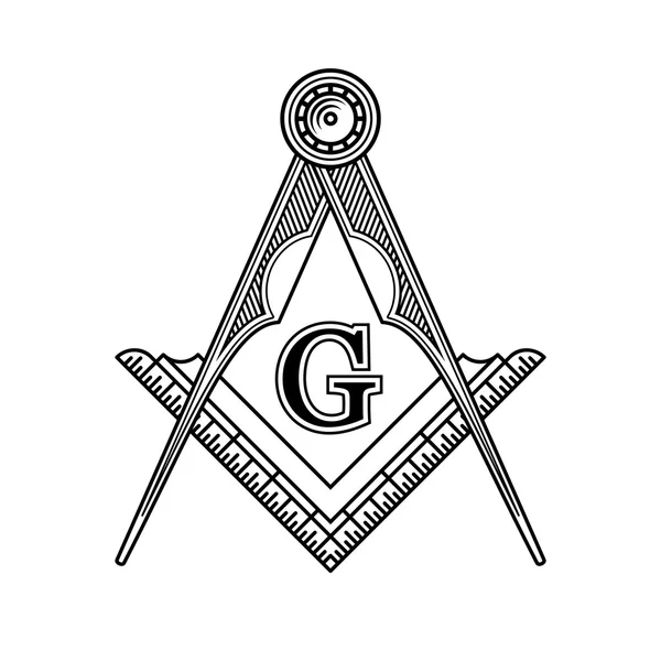 Masonic vrijmetselarij embleem pictogram Logo. Vector — Stockvector