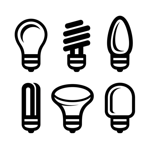 Light Bulb Icons Set on White Background. Vector — Stock Vector