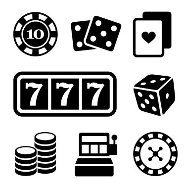 Gambling Icons Set. Vector clipart