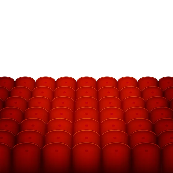 Asientos de cine o teatro rojos con fondo blanco en blanco. Vector — Vector de stock