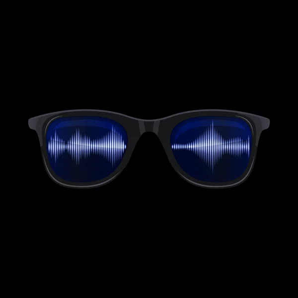 Lunettes de soleil avec Sound Wave Reflection — Image vectorielle