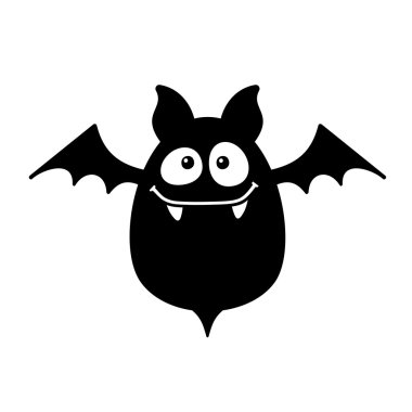 Yarasa beyaz arka plan üzerinde gülümseyen karikatür tarzı. Vektör
