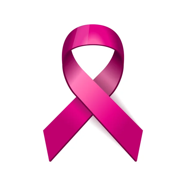 Breast Cancer Pink Ribbon on White Background. Vector — Stock Vector