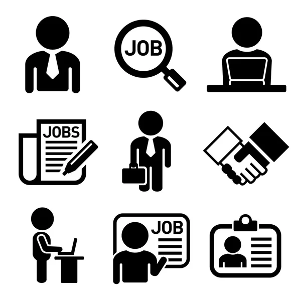 Business, Management e Human Job Resources Icons Set. Vettore — Vettoriale Stock
