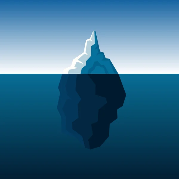 White Iceberg em Blue Atlantic Background Vector — Vetor de Stock