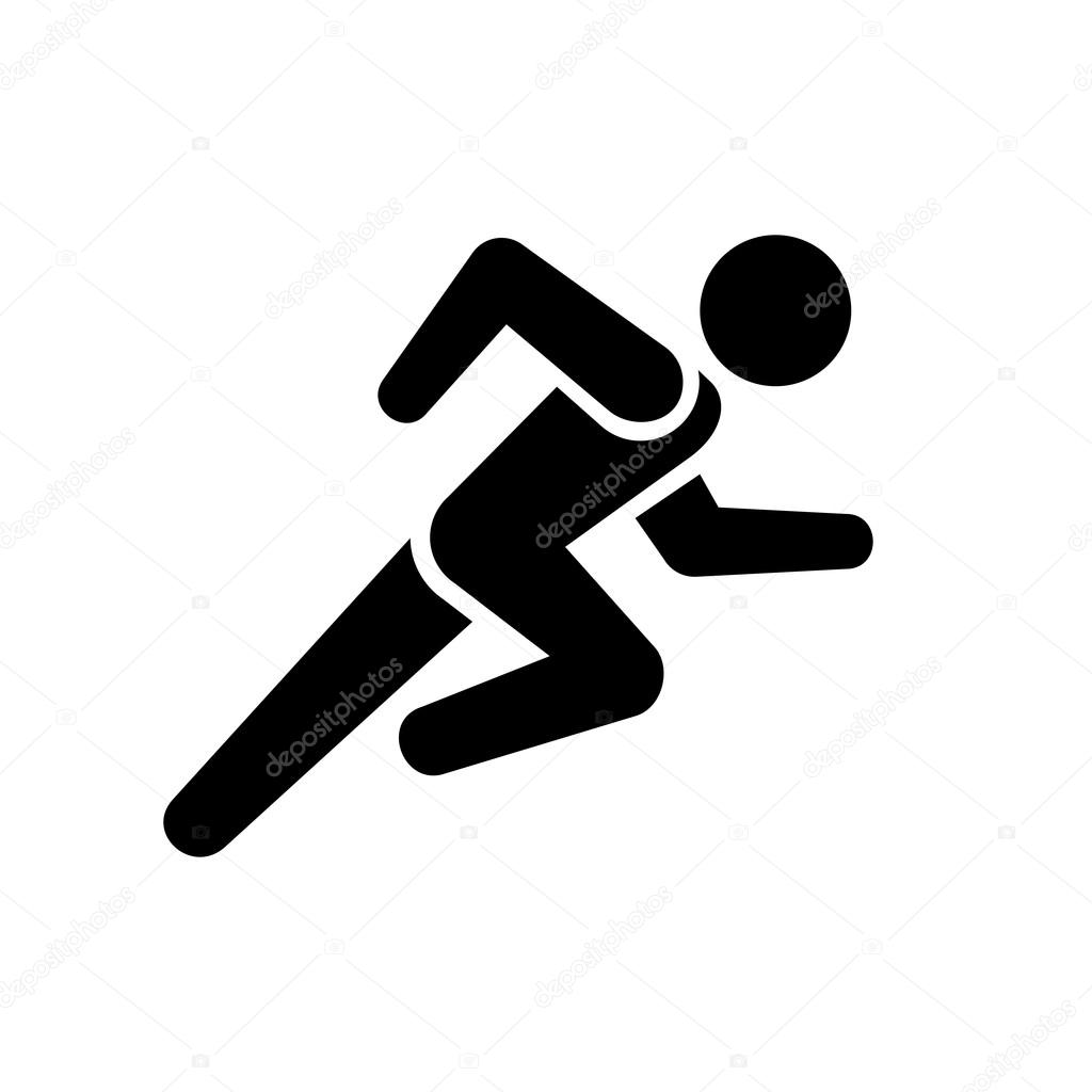 Running Man Icon on White Background. Vector