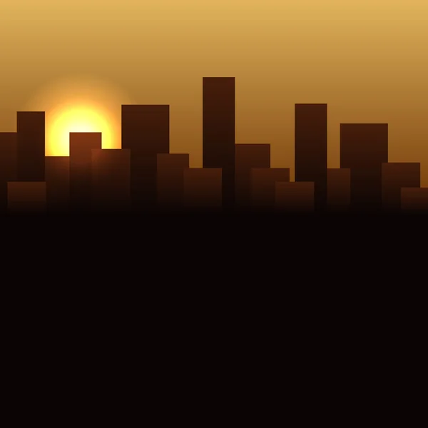 Sunrise byggnader landskap. Vector Urban bakgrund. — Stock vektor