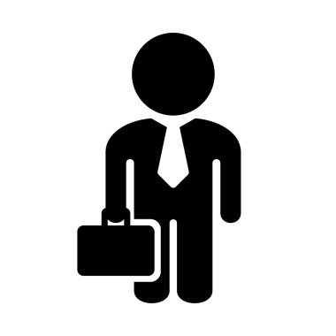 İşadamı beyaz arka plan basit simgesi. Vektör