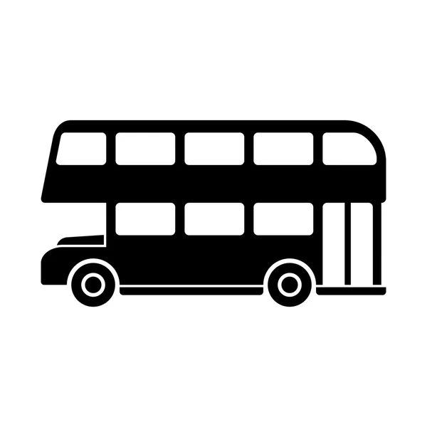 Silhouette de bus à deux étages Londres. Vecteur — Image vectorielle