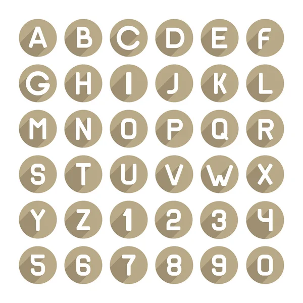 Flat Style Alphabet Icons Set. Vector — Stock Vector