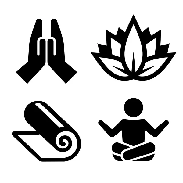 Yoga Icons Set for Spa Center Вектор — стоковый вектор
