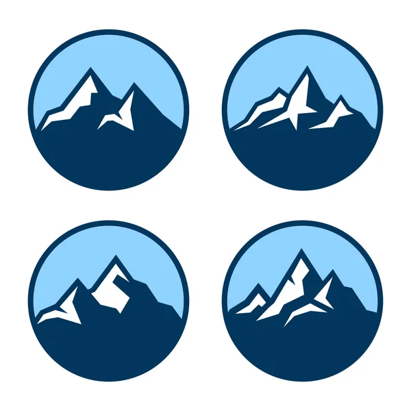Montagna in cerchio Logo Elementi di design. Vettore — Vettoriale Stock