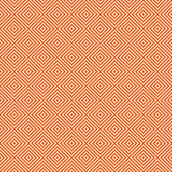 Sömlös Vintage Square mönster. Röd geometrisk bakgrund. Vektor — Stock vektor