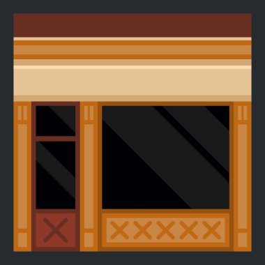 Giyim mağaza bina cephe. Vektör