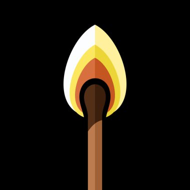 Siyah arka plan üzerinde yanan Emanet maç. Vektör