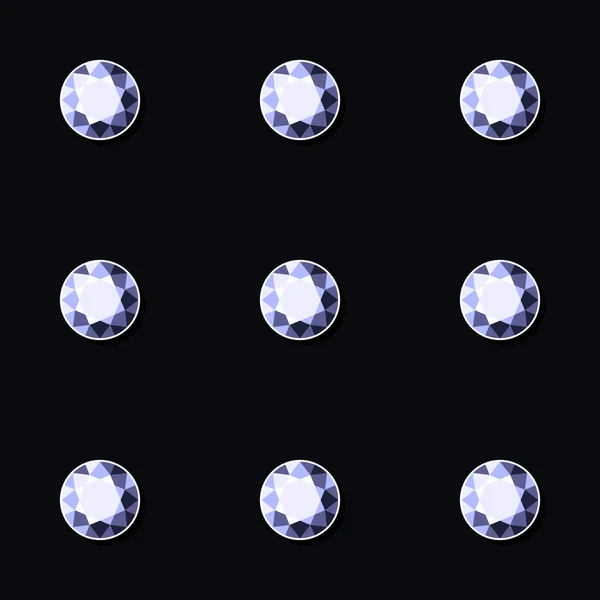 Luxe donkere naadloze achtergrond met Blue Diamonds. Vector — Stockvector