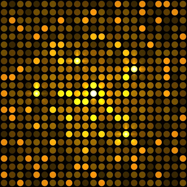 Glanzende gouden puntjes Disco mozaïek achtergrond. Vector — Stockvector