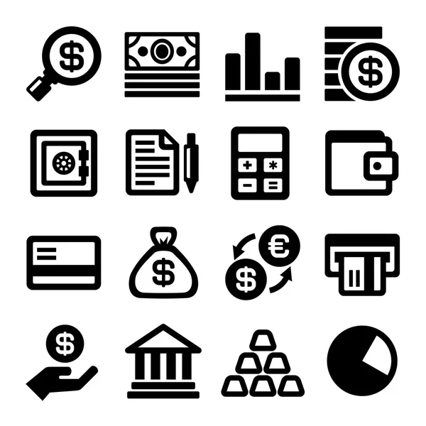 Business en Financiën Icons Set. Vector — Stockvector