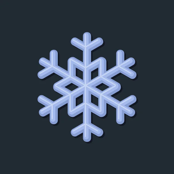 Blaue Schneeflocke auf dunklem Hintergrund. Vektor — Stockvektor